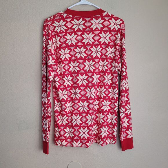Hanna Andersson Snowflake Christmas Organic Cotton Pajama Set Womens M Long John - Picture 8 of 10